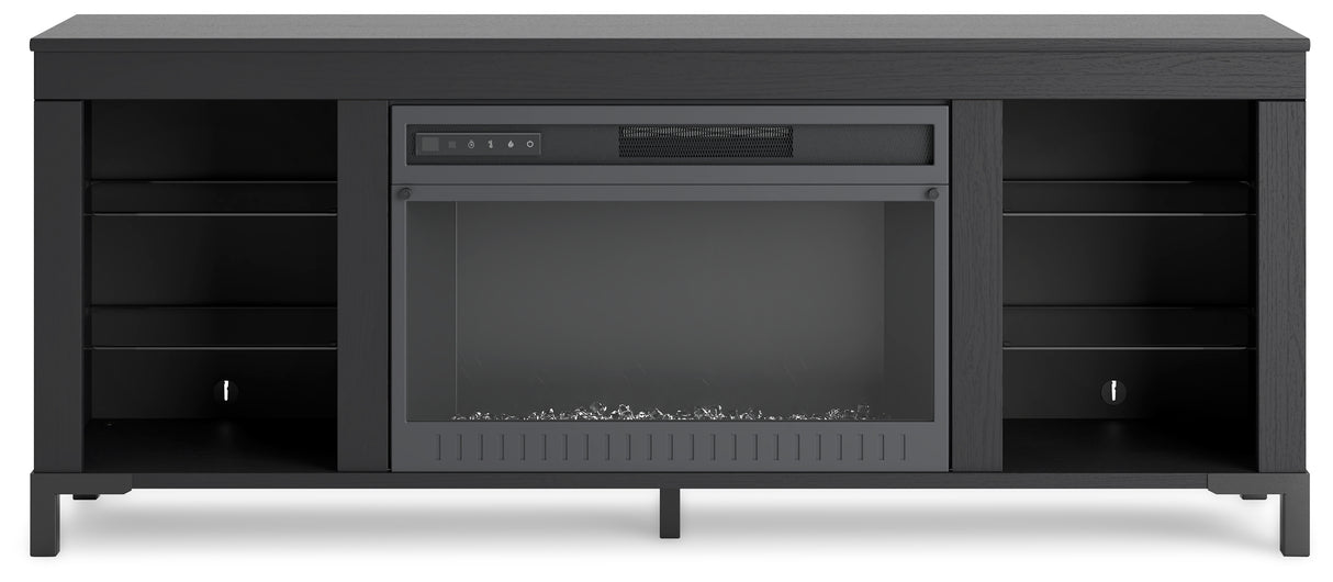 Cayberry Black 60" Tv Stand With Electric Fireplace