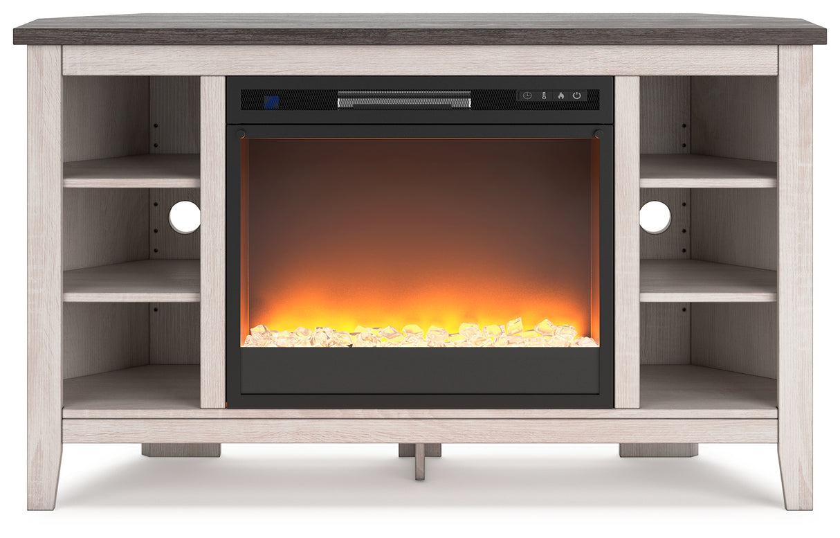 Dorrinson Corner TV Stand with Electric Fireplace