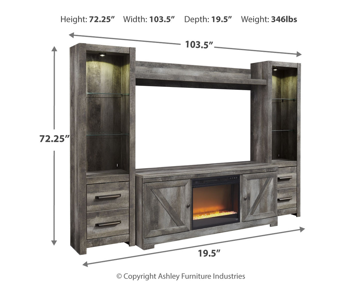 Wynnlow 4-Piece Entertainment Center with Electric Fireplace