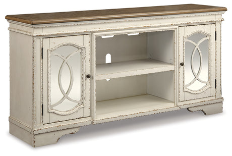 Realyn Chipped White 74" Tv Stand