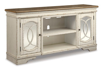 Realyn Chipped White 74" Tv Stand