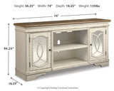 Realyn Chipped White 74" Tv Stand