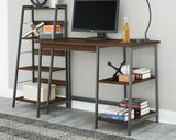Soho Warm Brown/Gunmetal Home Office Desk With Shelf