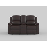 Clarkdale Brown Double Glider Reclining Love Seat With Center Console