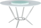 Abby White And Chrome Dining Room Set