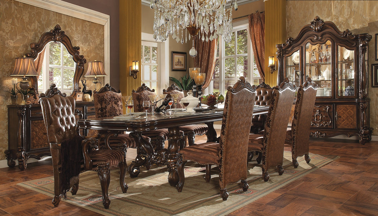 Acme Versailles 9-Piece Pedestal Dining Set in Cherry Oak