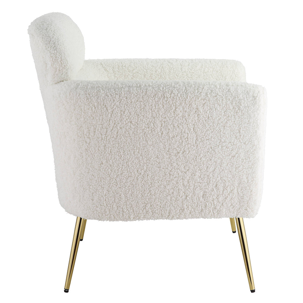 Connock White Teddy Sherpa Accent Chair