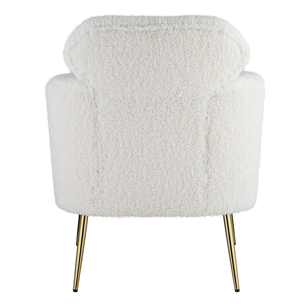 Connock White Teddy Sherpa Accent Chair