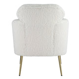 Connock White Teddy Sherpa Accent Chair