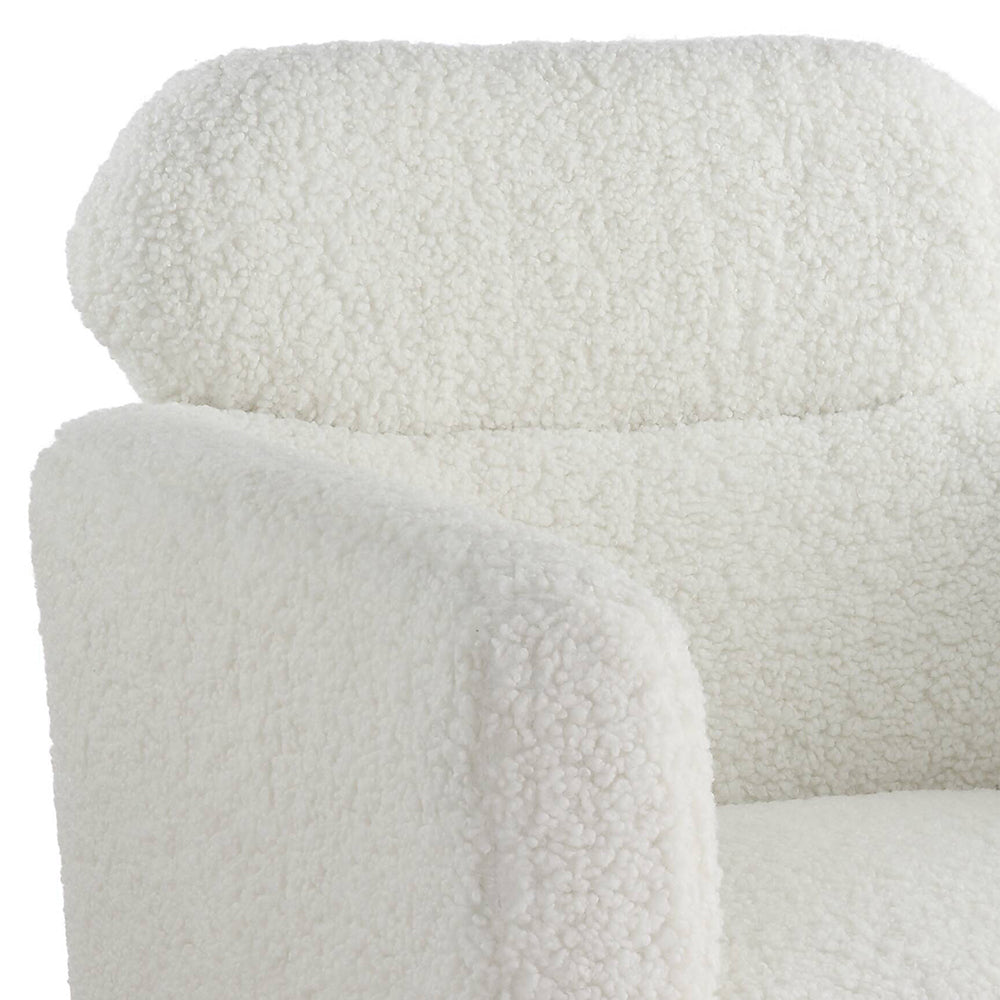 Connock White Teddy Sherpa Accent Chair