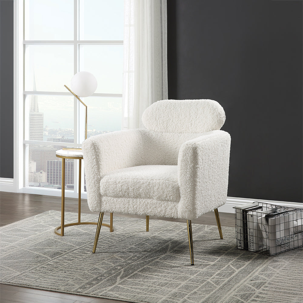 Connock White Teddy Sherpa Accent Chair