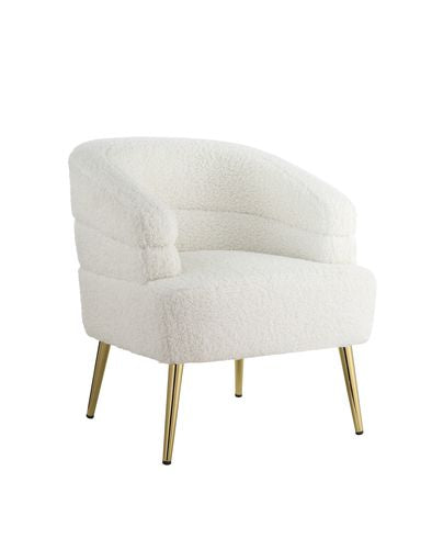 Trezona White Teddy Sherpa Accent Chair