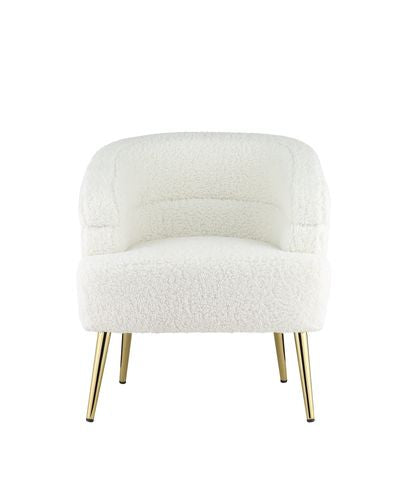 Trezona White Teddy Sherpa Accent Chair