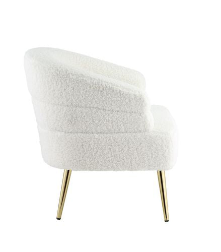 Trezona White Teddy Sherpa Accent Chair