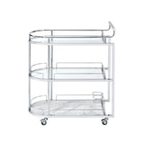 Inyo Clear Glass & Chrome Finish Serving Cart