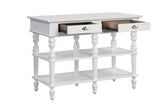 Rorratt Marble Top & White Finish Kitchen Island