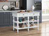 Rorratt Marble Top & White Finish Kitchen Island