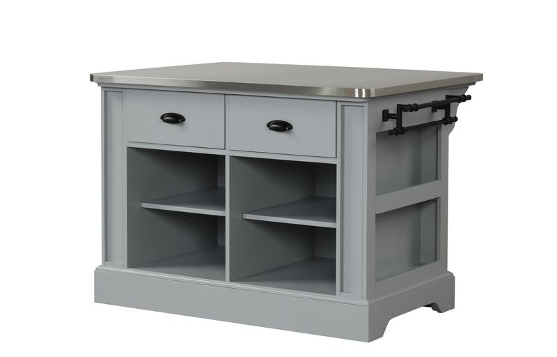 Urrur Gray Finish Kitchen Island