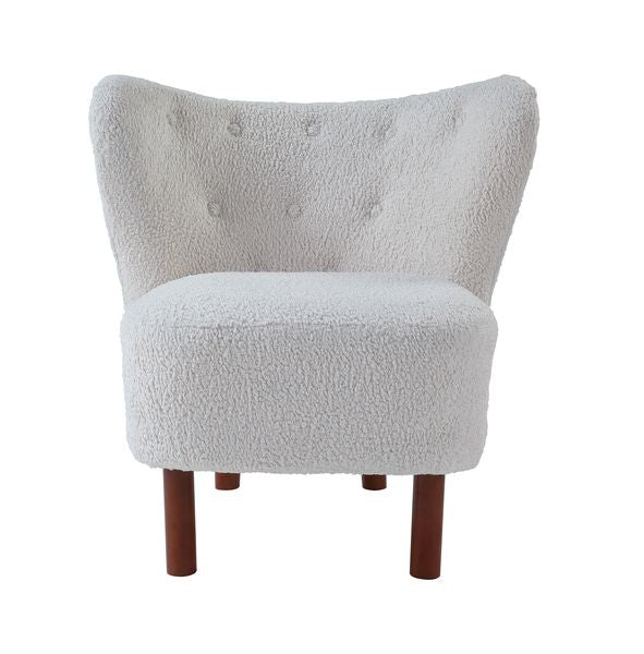 Zusud White Teddy Sherpa Accent Chair