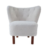 Zusud White Teddy Sherpa Accent Chair