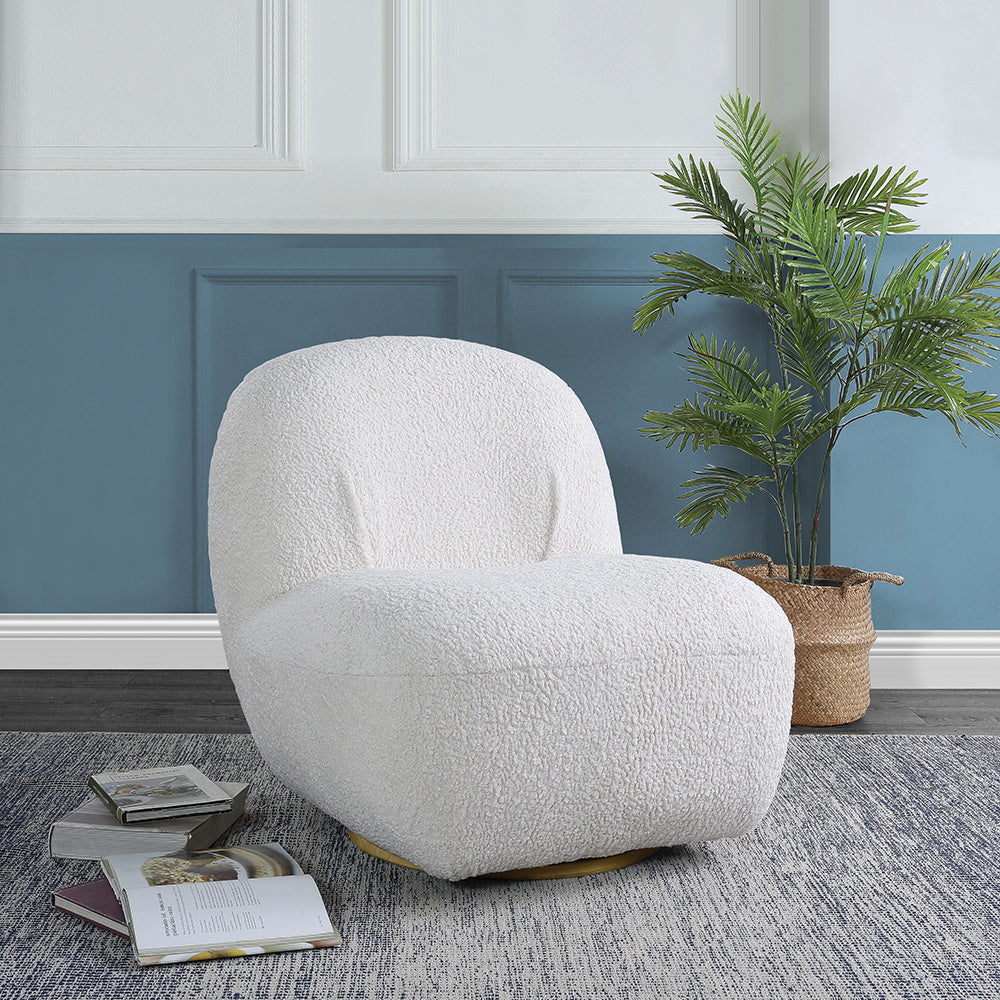 Yedaid White Teddy Sherpa Accent Chair