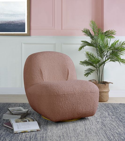 Yedaid Pink Teddy Sherpa Accent Chair