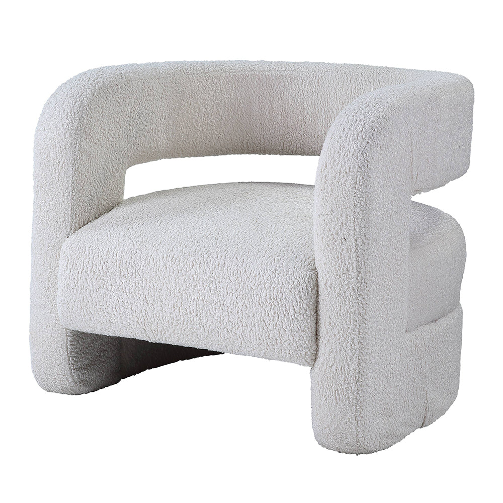 Yitua White Teddy Sherpa Accent Chair