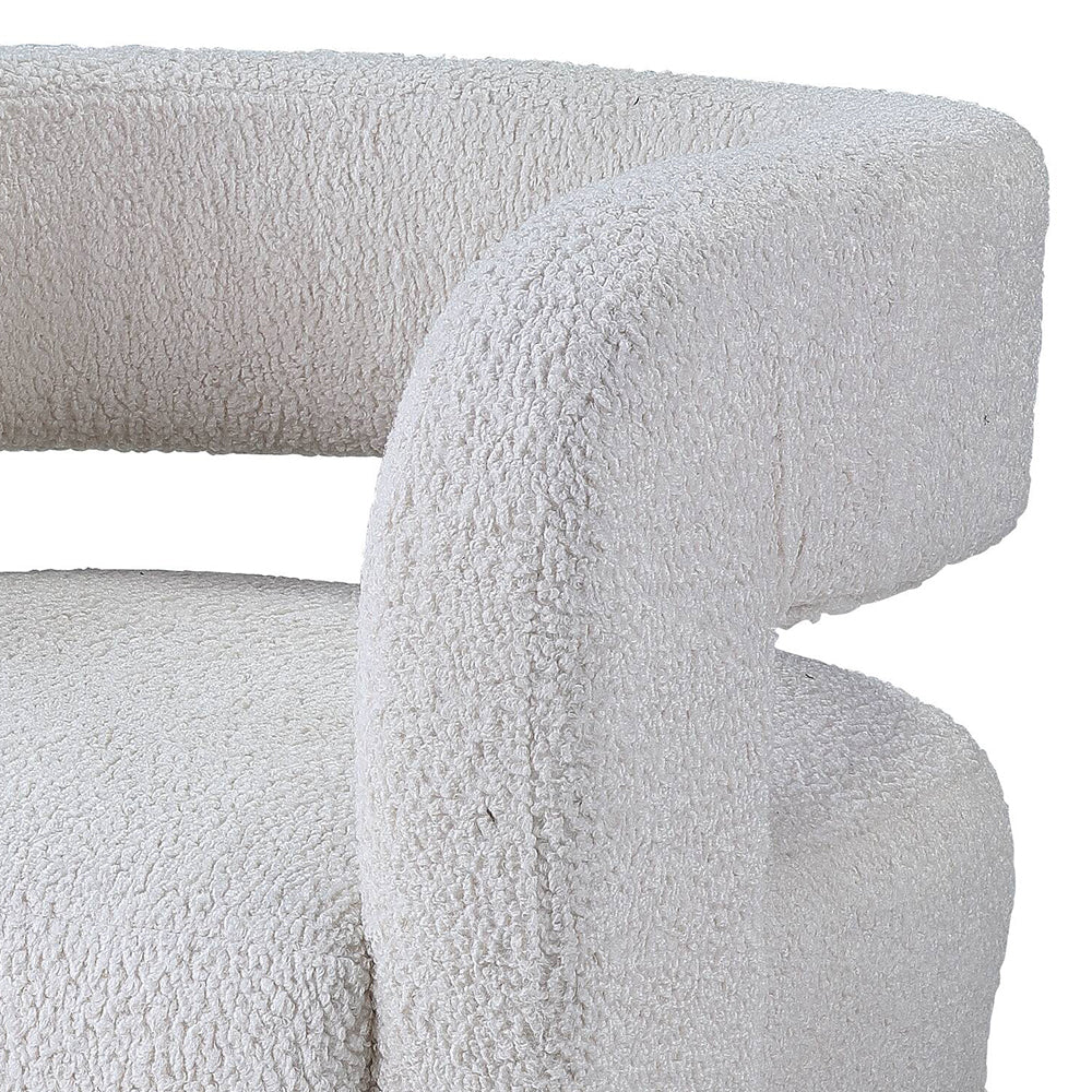 Yitua White Teddy Sherpa Accent Chair