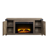 Tobias Rustic Oak Finish Fireplace