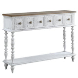 Bence Dark Charcoal & Antique White Finish Console Table