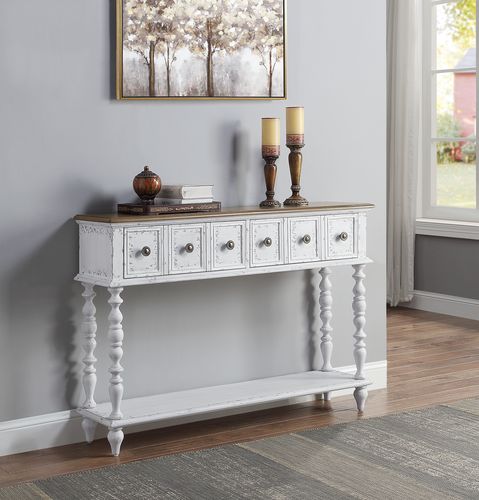 Bence Dark Charcoal & Antique White Finish Console Table