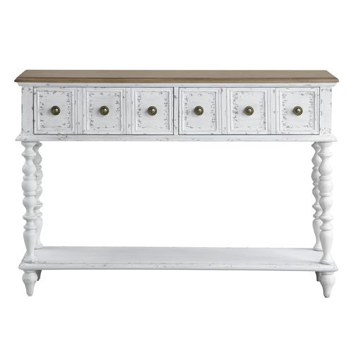 Bence Dark Charcoal & Antique White Finish Console Table