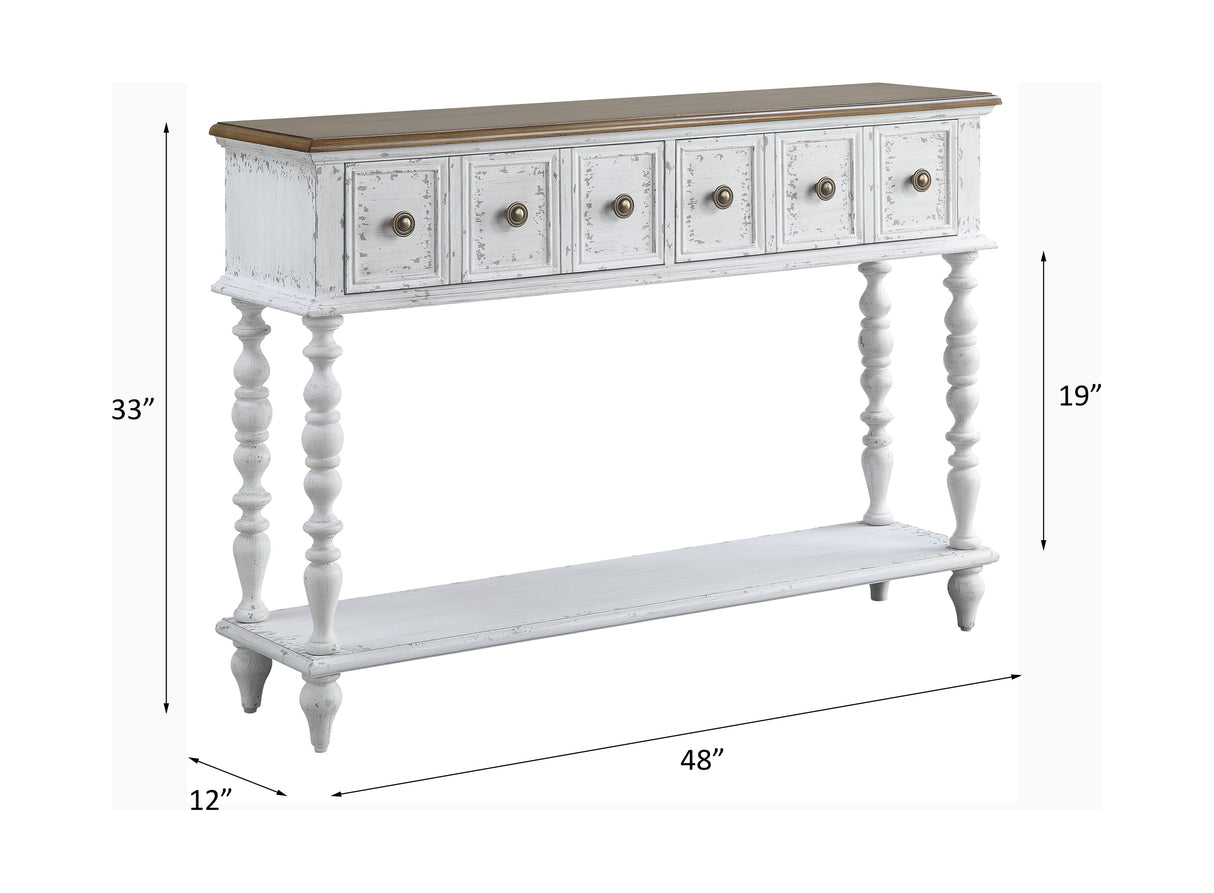 Bence Dark Charcoal & Antique White Finish Console Table