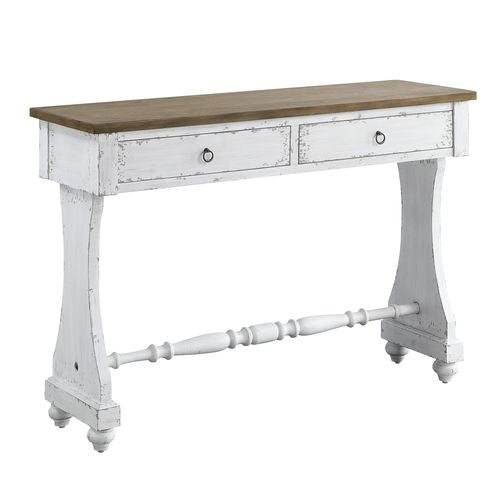 Carminda Antique White Finish Console Table