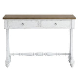 Carminda Antique White Finish Console Table