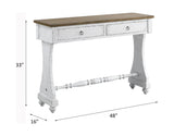 Carminda Antique White Finish Console Table