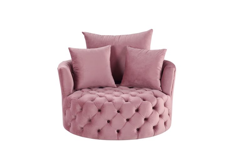 Zunyas Pink Velvet Accent Chair