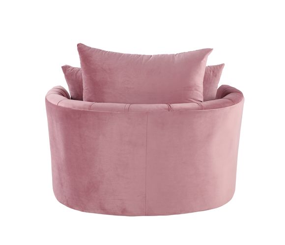 Zunyas Pink Velvet Accent Chair