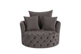 Zunyas Gray Velvet Accent Chair