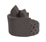 Zunyas Gray Velvet Accent Chair