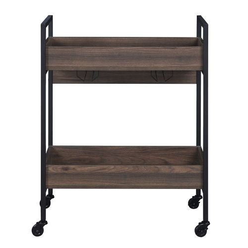 Jerrick Walnut & Black Finish Kitchen Island