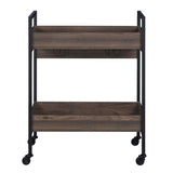 Jerrick Walnut & Black Finish Kitchen Island