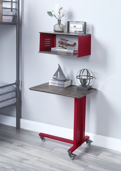 Cargo Red Finish Accent Table