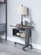 Cargo Gunmetal Finish Accent Table