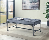 Brantley Gray Velvet & Sandy Gray Finish Bench