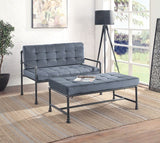 Brantley Gray Velvet & Sandy Gray Finish Bench