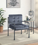 Brantley Gray Velvet & Sandy Gray Finish Chair