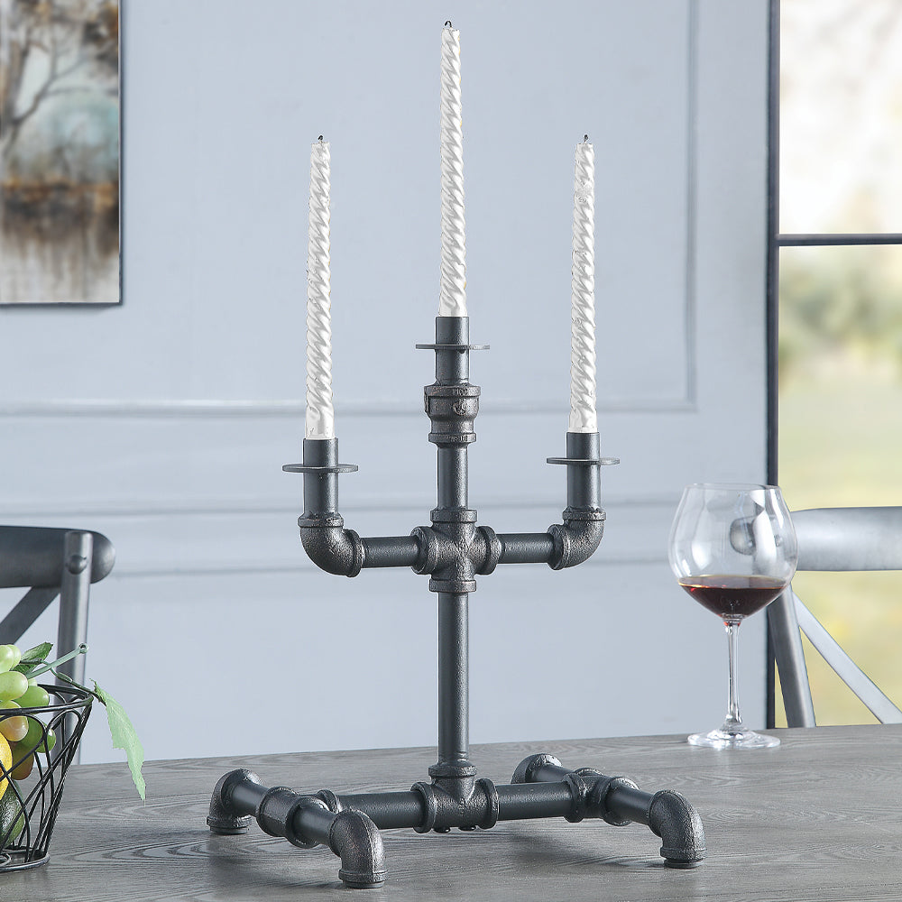 Brantley Sandy Gray Finish Accent Candleholder