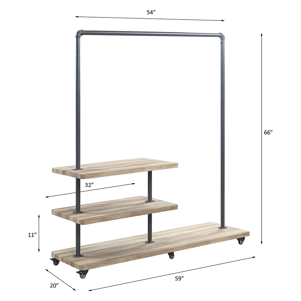 Brantley Oak & Sandy Gray Finish Hanger Rack