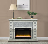 Noralie Mirrored & Faux Diamonds Fireplace